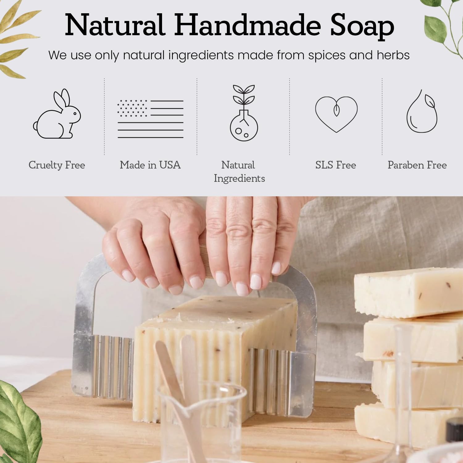 Lizush 6-Piece Soap Gift Set | Handmade in USA Spa Bars with Lemongrass, Grapefruit, Eucalyptus, Lavender