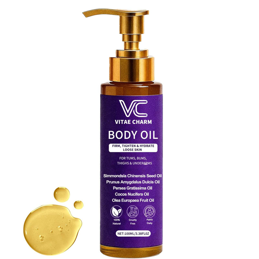 LJOQM Vitae Charm Body Firming Oil – Luxury Hydration & Skin Tightening (3.4 fl oz)