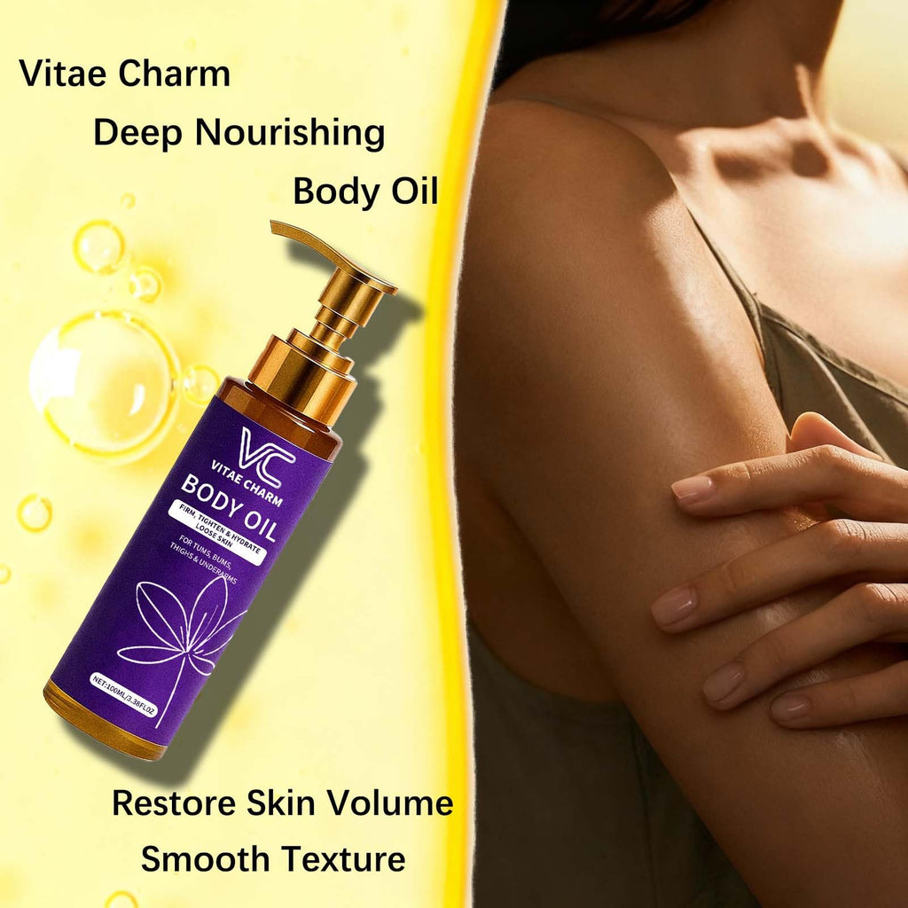 LJOQM Vitae Charm Body Firming Oil – Luxury Hydration & Skin Tightening (3.4 fl oz)