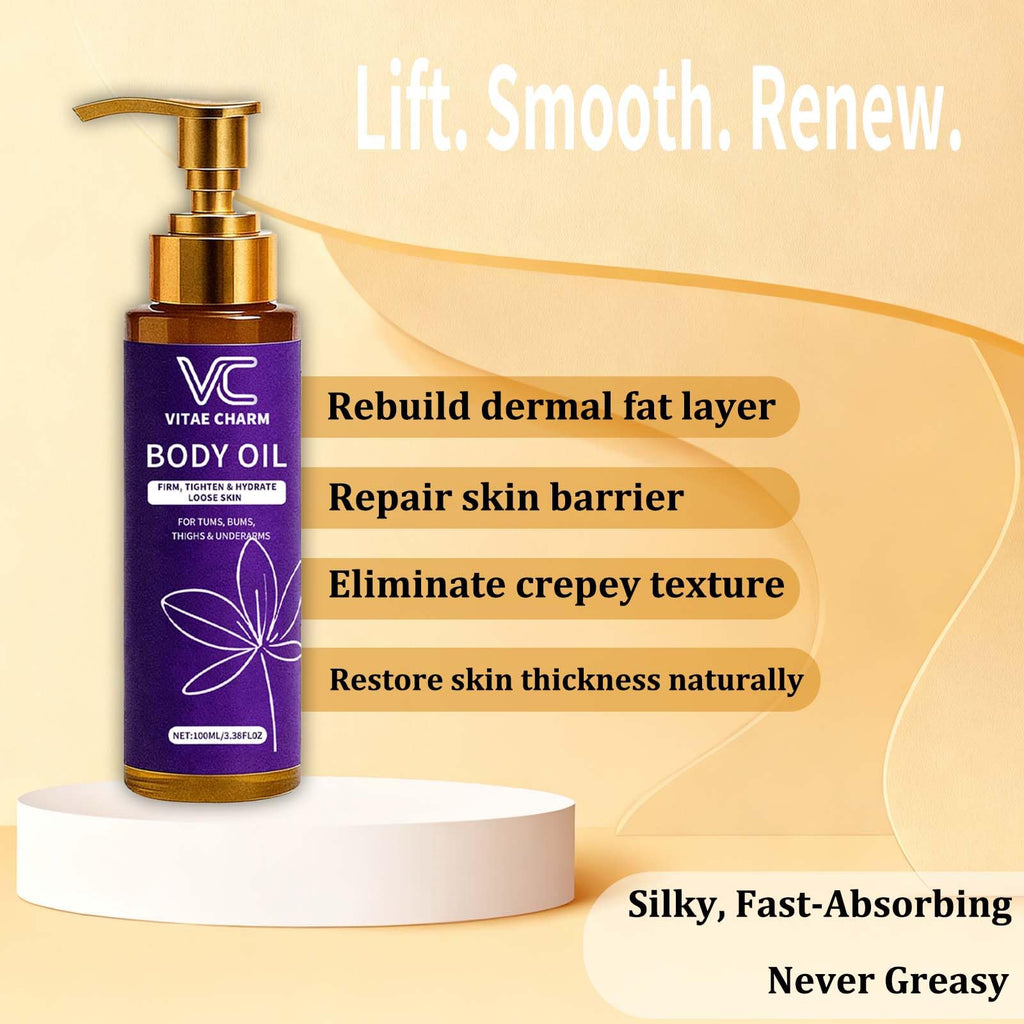 LJOQM Vitae Charm Body Firming Oil – Luxury Hydration & Skin Tightening (3.4 fl oz)