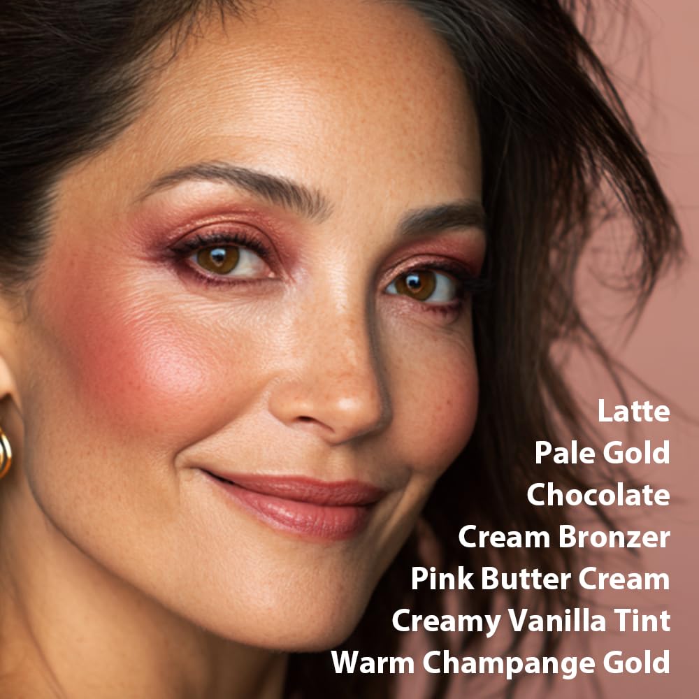 Llasido Baked Face Palette for Mature Skin | Velvet Texture, Vegan & Cruelty-Free, Travel-Ready