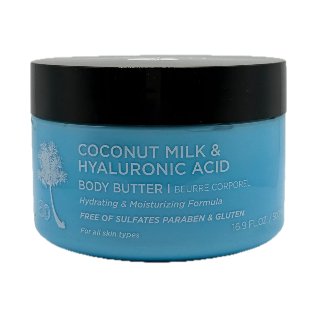 L LUSETA Coconut Milk & Hyaluronic Acid Body Butter – Hydrating, Non-Greasy Moisturizer, 16.9 oz