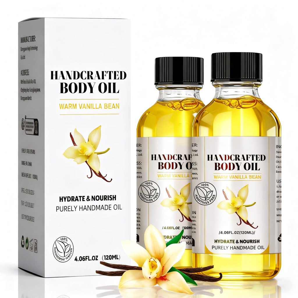 LMDGDS Vanilla Body Oil 2-Pack – Long-Lasting Vanilla Scent, Non-Greasy & Fast Absorbing