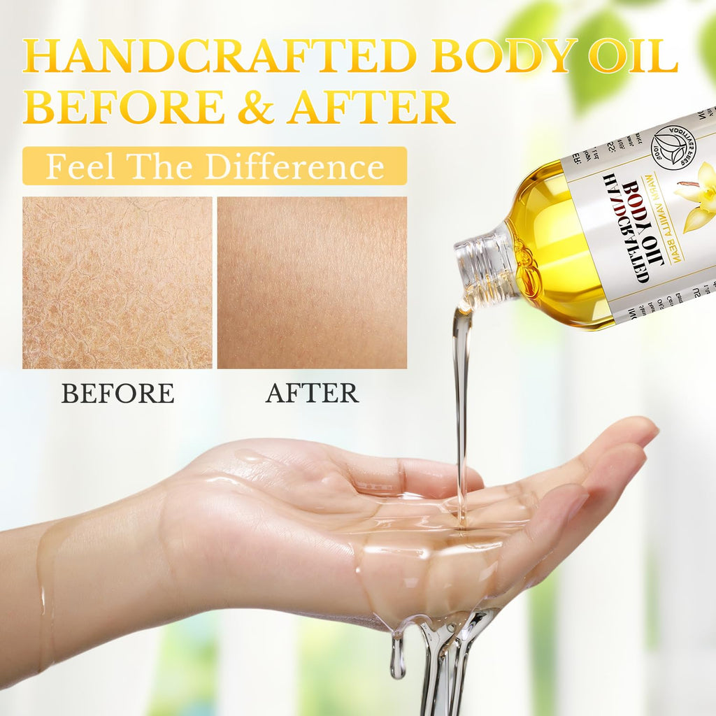LMDGDS Vanilla Body Oil 2-Pack – Long-Lasting Vanilla Scent, Non-Greasy & Fast Absorbing