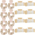 Loanzeg Bridesmaid Hair Claws & Scrunchies – 16-Piece Champagne Set