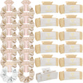 Loanzeg Bridesmaid Hair Claws & Scrunchies Set – 8 Claws + 8 Scrunchies, White & Champagne, Bridal Shower & Wedding Favors