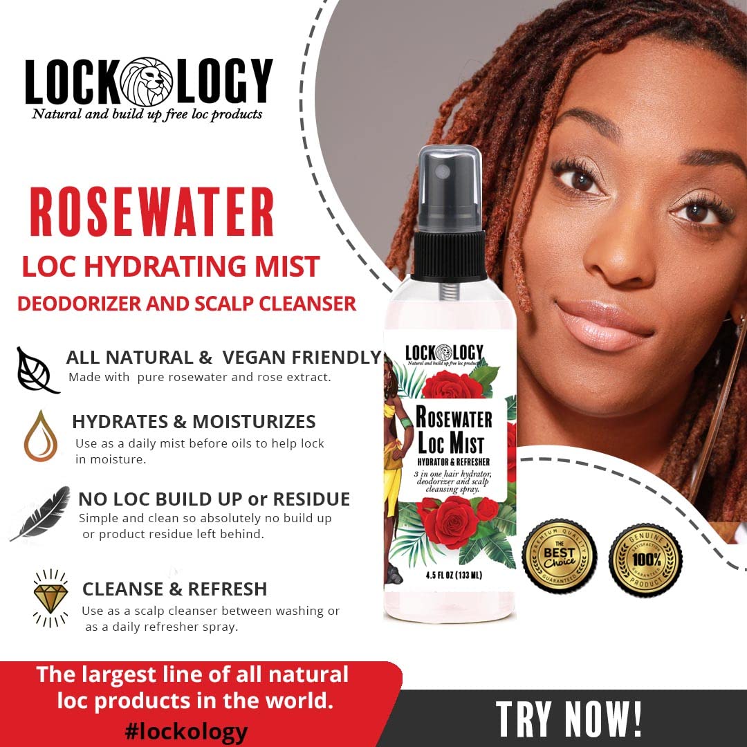 Lockology Rose Water for Locs — Hydrating Locs Spray & Moisturizer