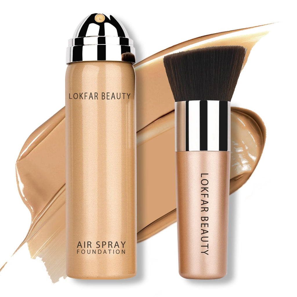 LOKFAR AirBrush Foundation Spray – Silky Mist, Full Coverage, Hydrating | Shade #05 Sand