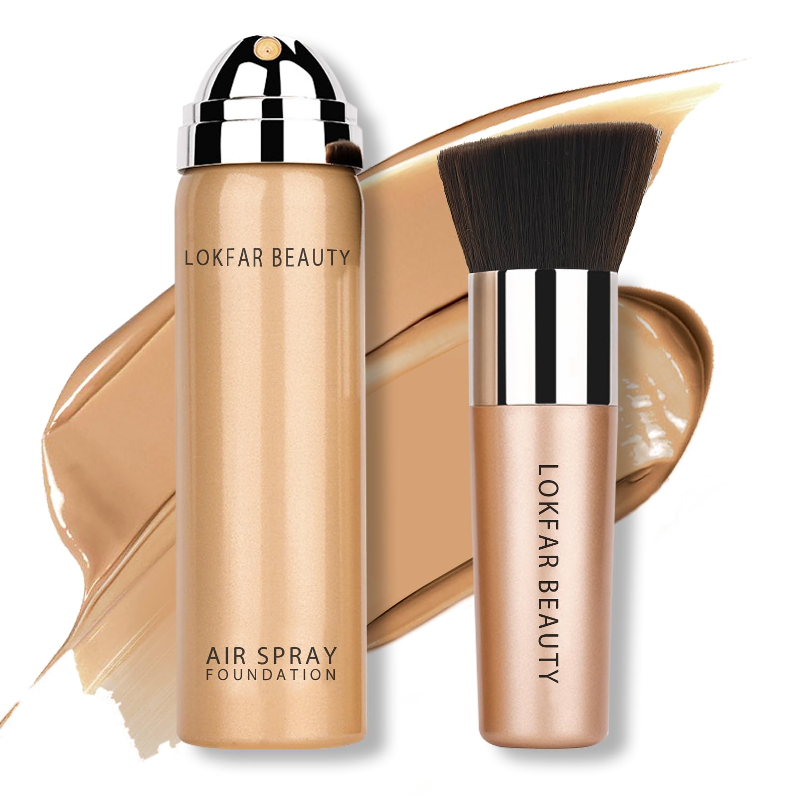 LOKFAR AirBrush Foundation Spray – Silky Mist, Full Coverage, Hydrating | Shade #05 Sand