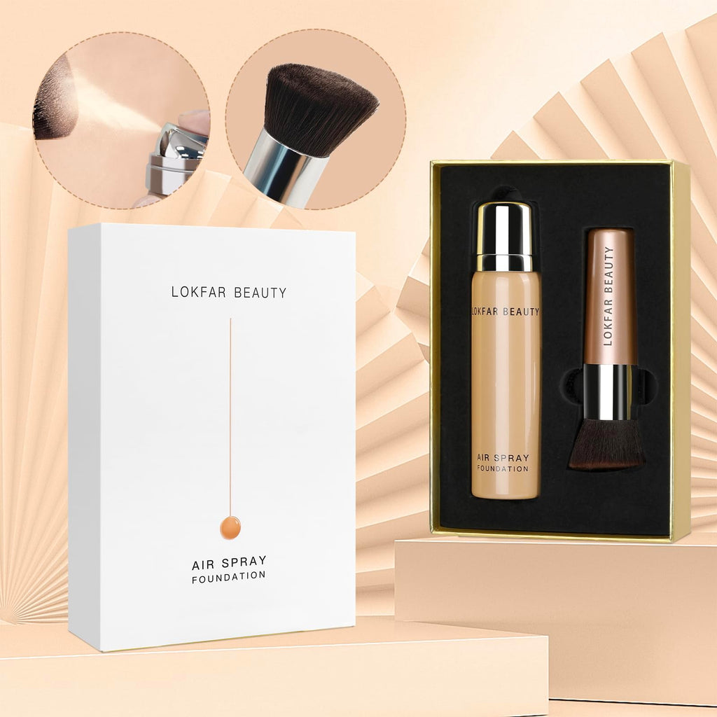 LOKFAR AirBrush Foundation Spray – Silky Mist, Full Coverage Hydrating Foundation | Buff Beige #04
