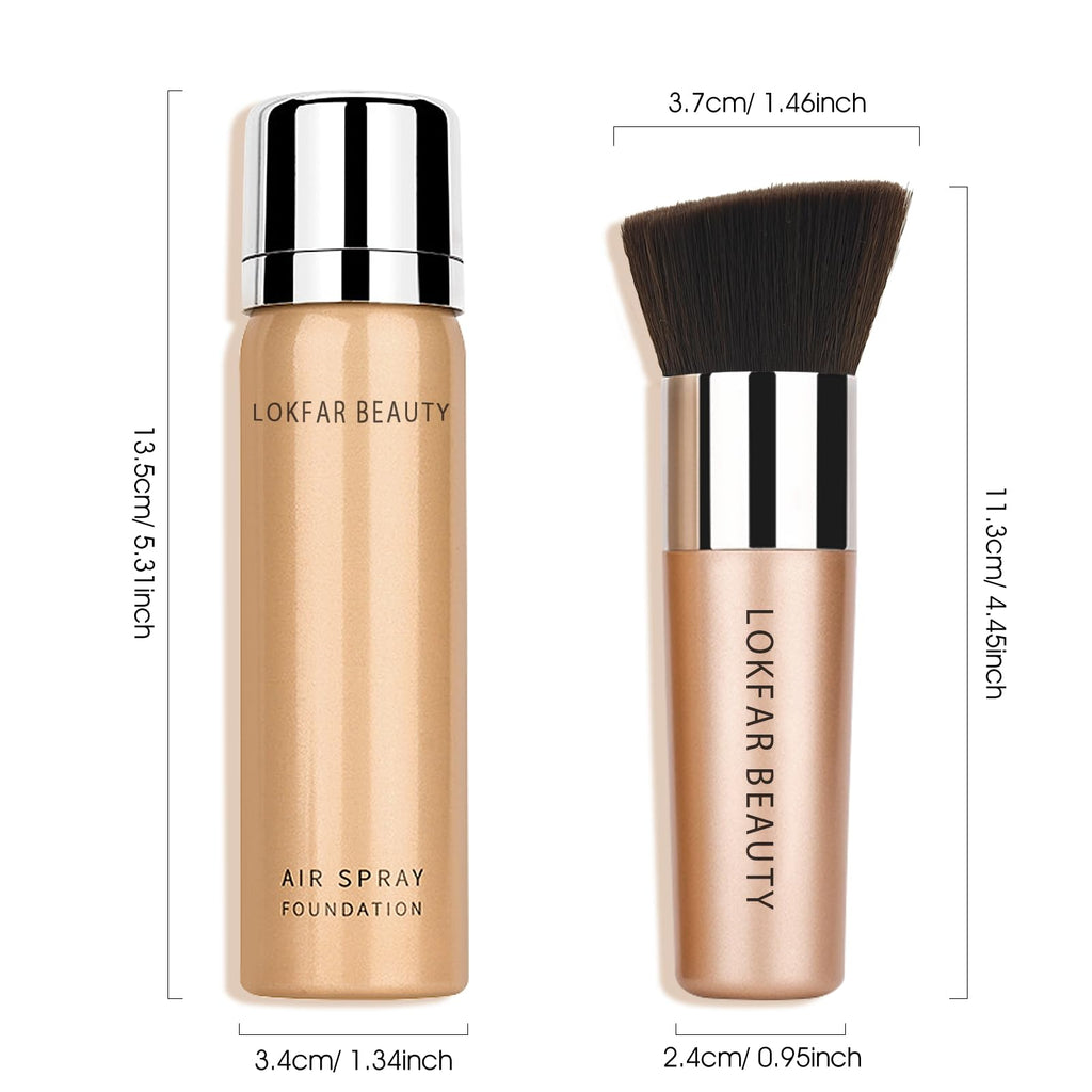 LOKFAR AirBrush Foundation Spray – Silky Mist, Full Coverage, Hydrating | Shade #05 Sand
