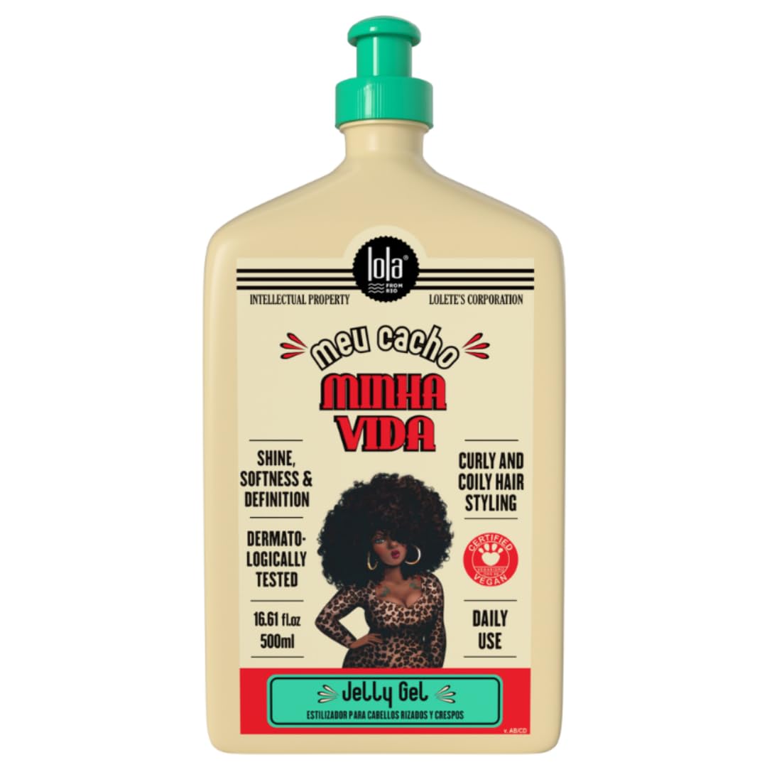 Lola From Rio Meu Cacho Minha Vida Moisturizing Jelly Gel – Defined Curls & Waves, Flexible Hold (16.91 fl oz)