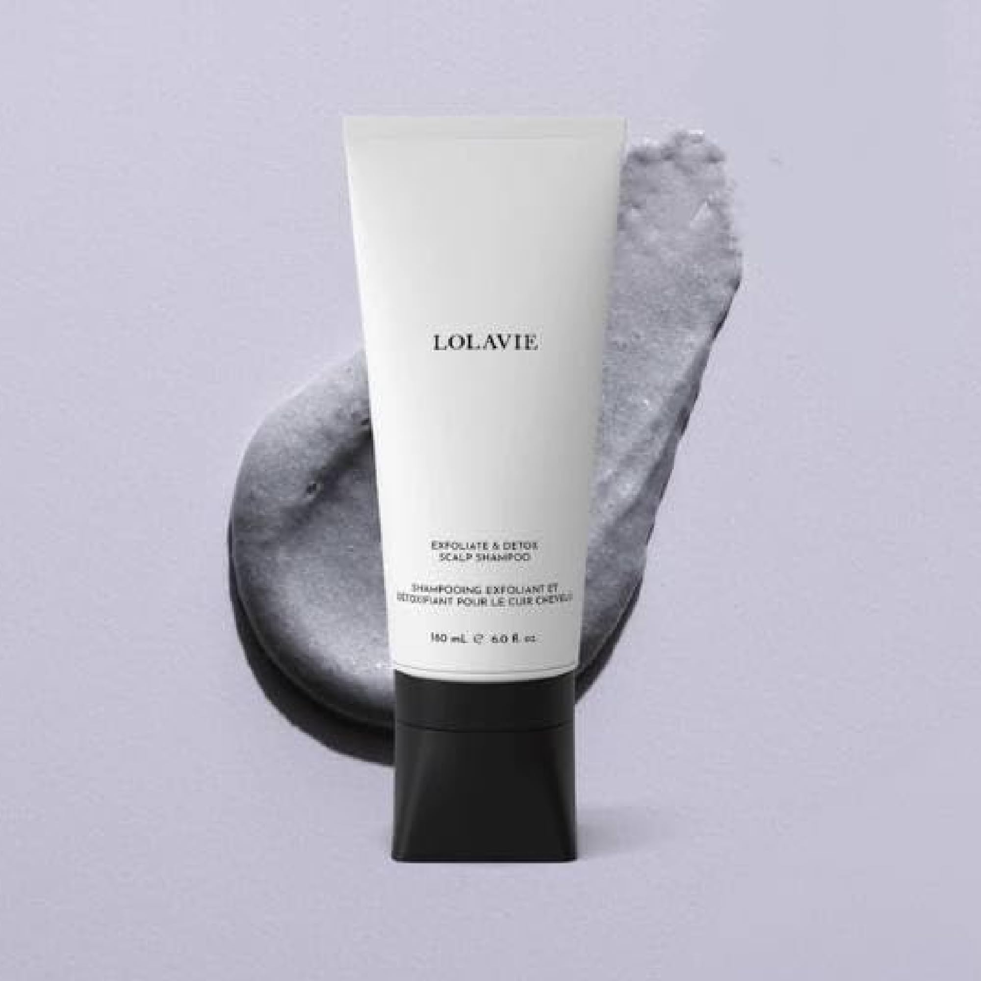 LolaVie Exfoliate & Detox Scalp Shampoo | 6 oz, 2-in-1 Charcoal + AHAs