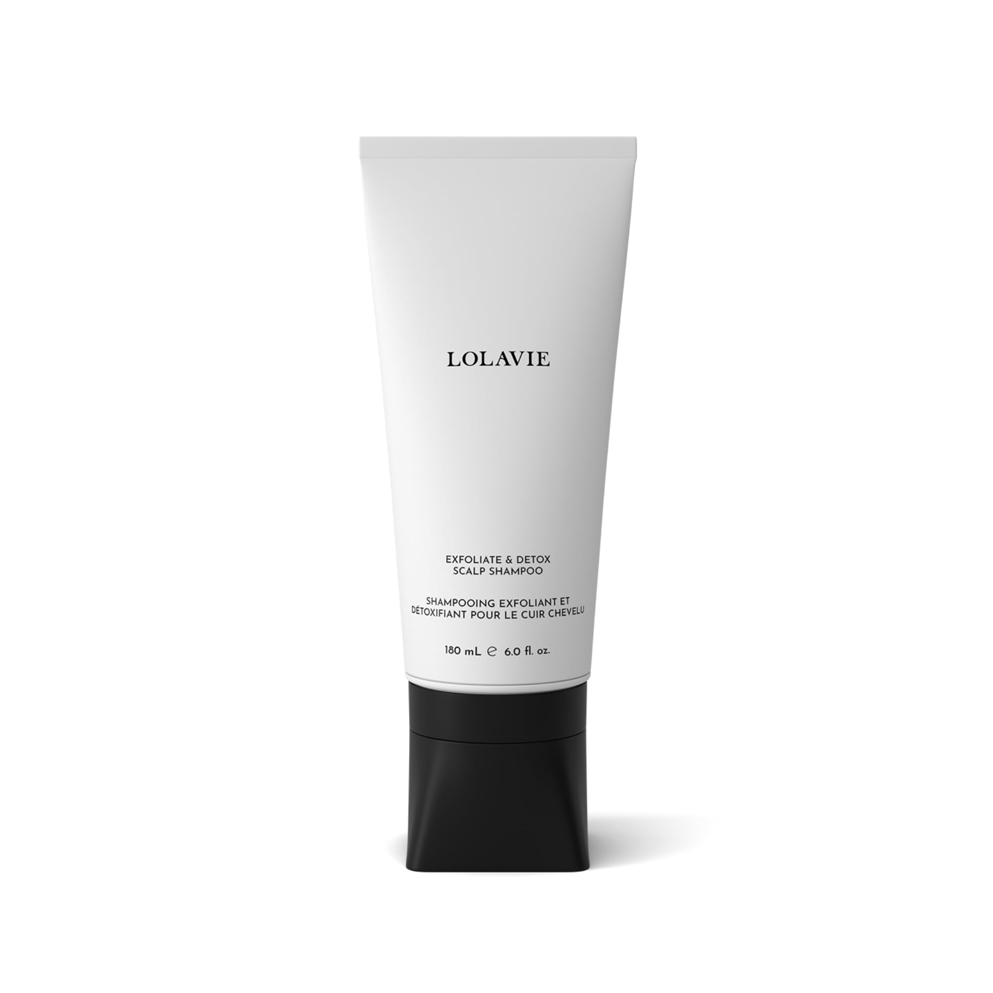 LolaVie Exfoliate & Detox Scalp Shampoo | 6 oz, 2-in-1 Charcoal + AHAs