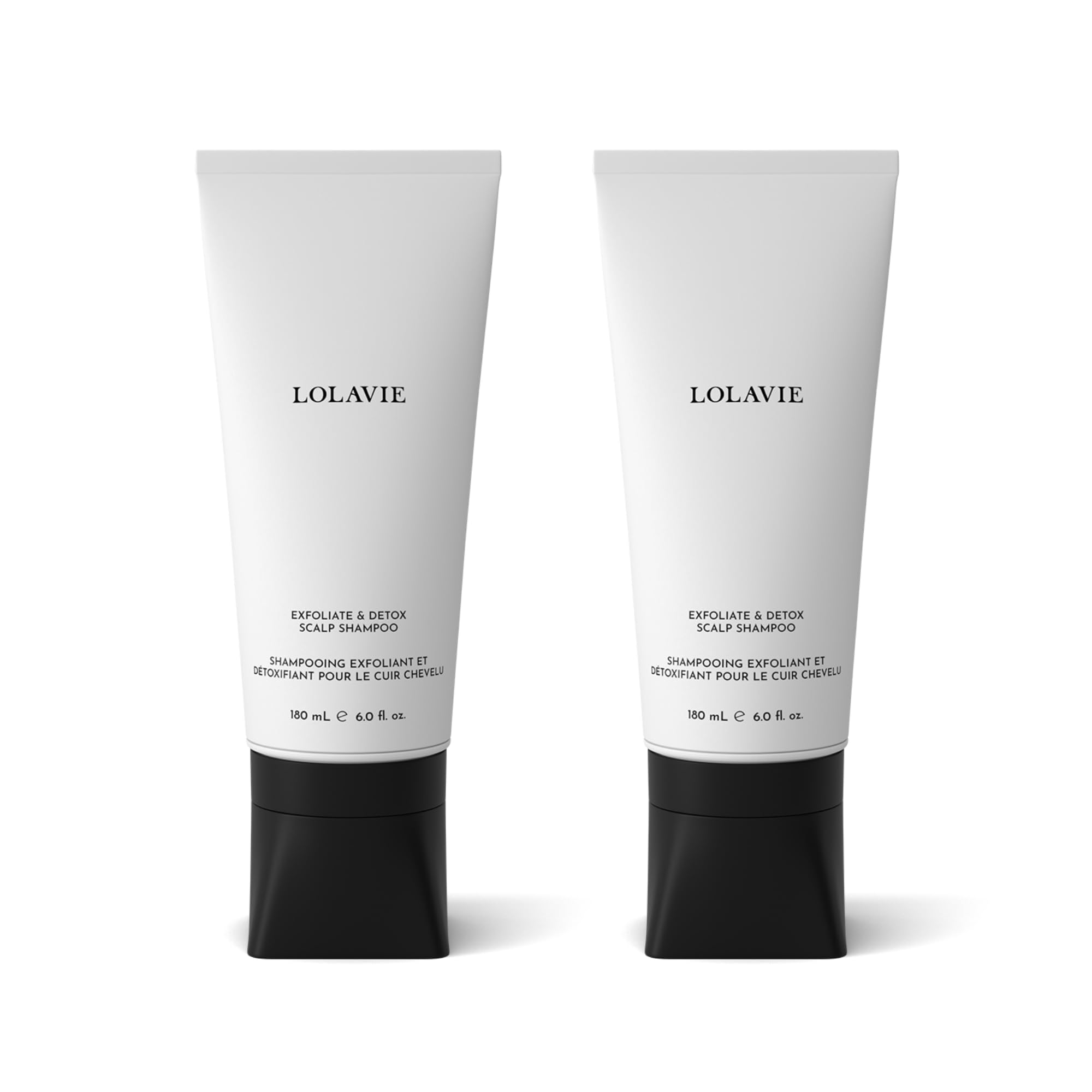 LolaVie Exfoliate & Detox Scalp Shampoo — 2-in-1 Charcoal + AHAs, Color Safe