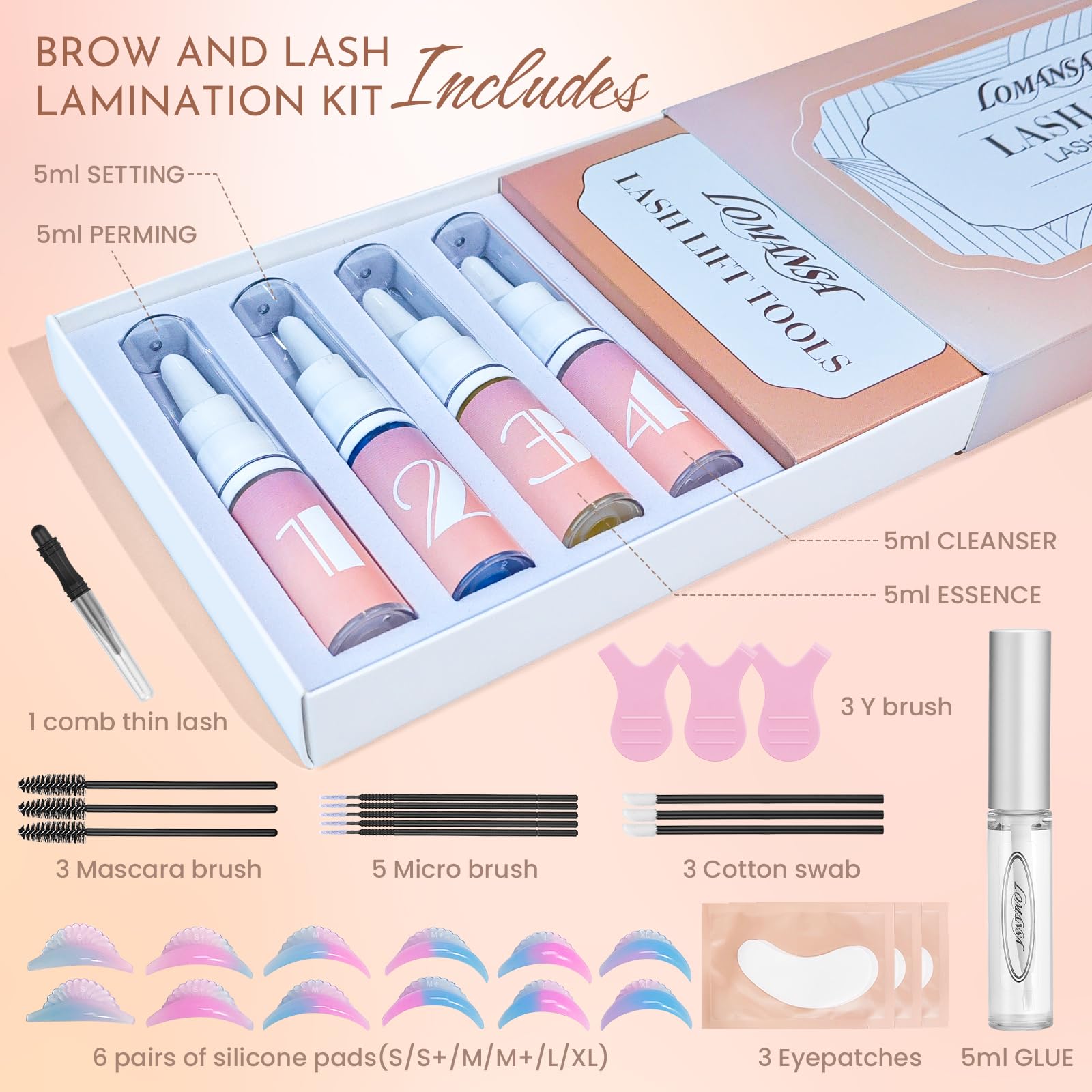 Lomansa Eyelash Lift Kit | At-Home Lash Perm with Natural Curls