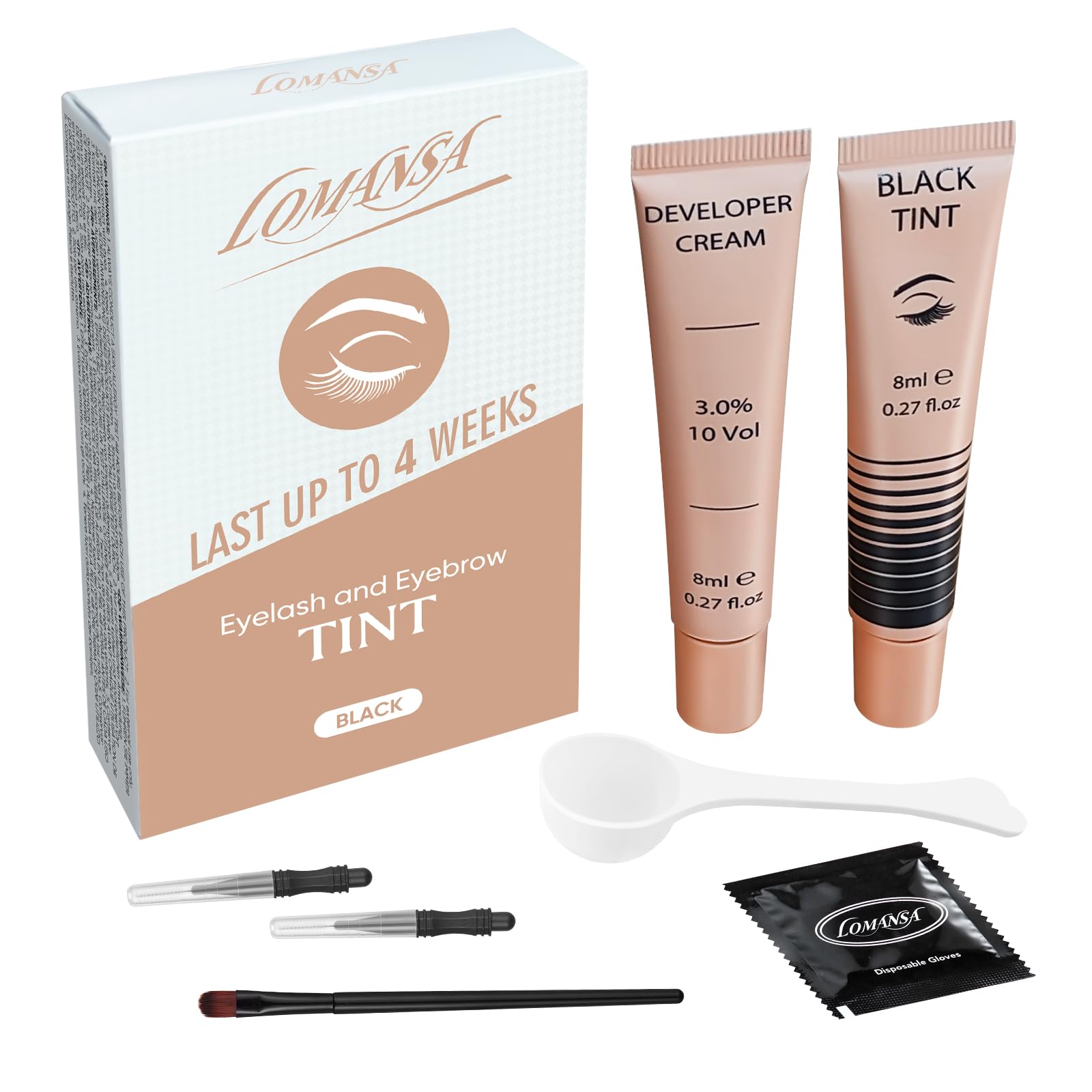 Lomansa Lash Tint Kit — Instant Lash & Brow Tint, Natural Look, Up to 4 Weeks, At-Home Salon Quality