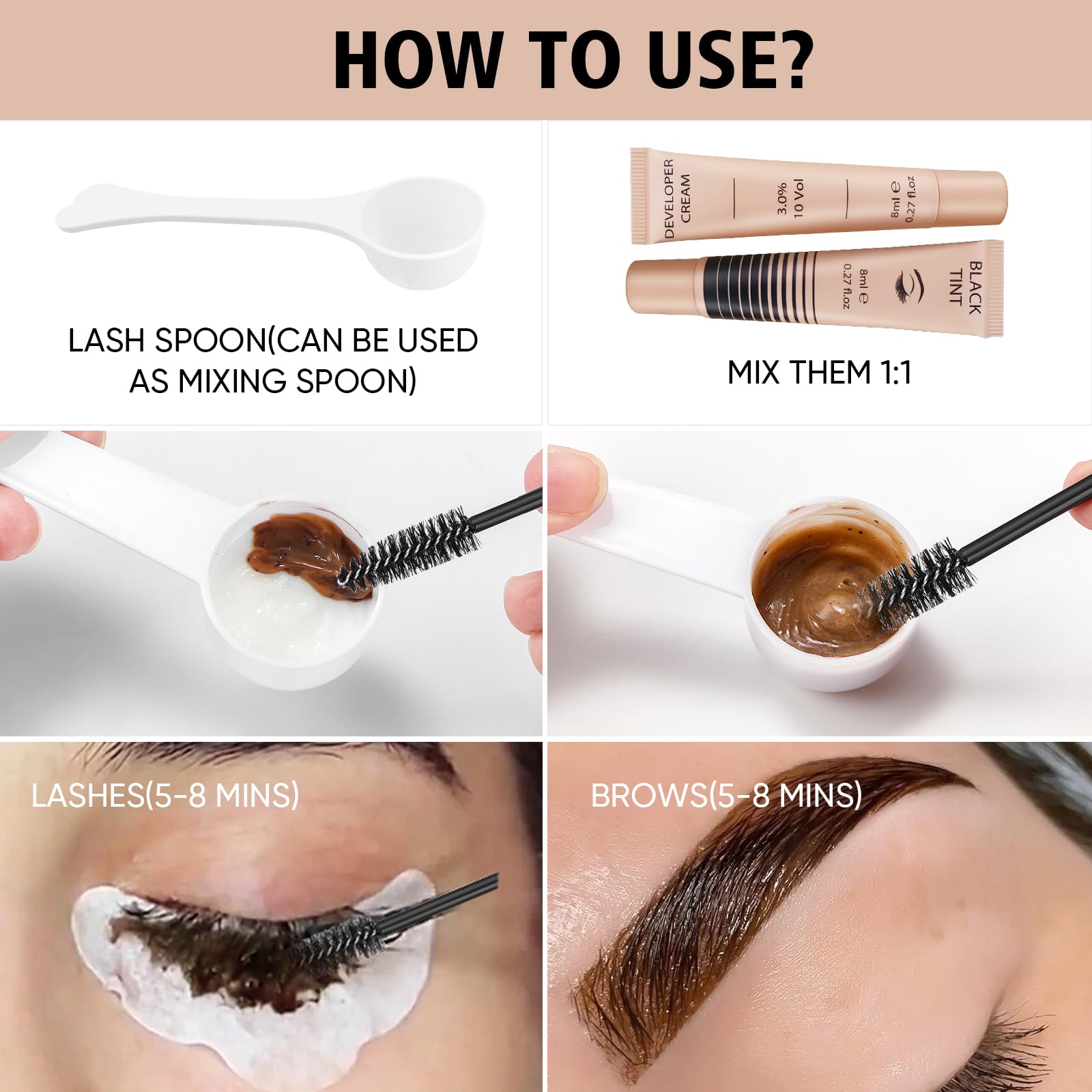 Lomansa Lash Tint Kit — Instant Lash & Brow Tint, Natural Look, Up to 4 Weeks, At-Home Salon Quality