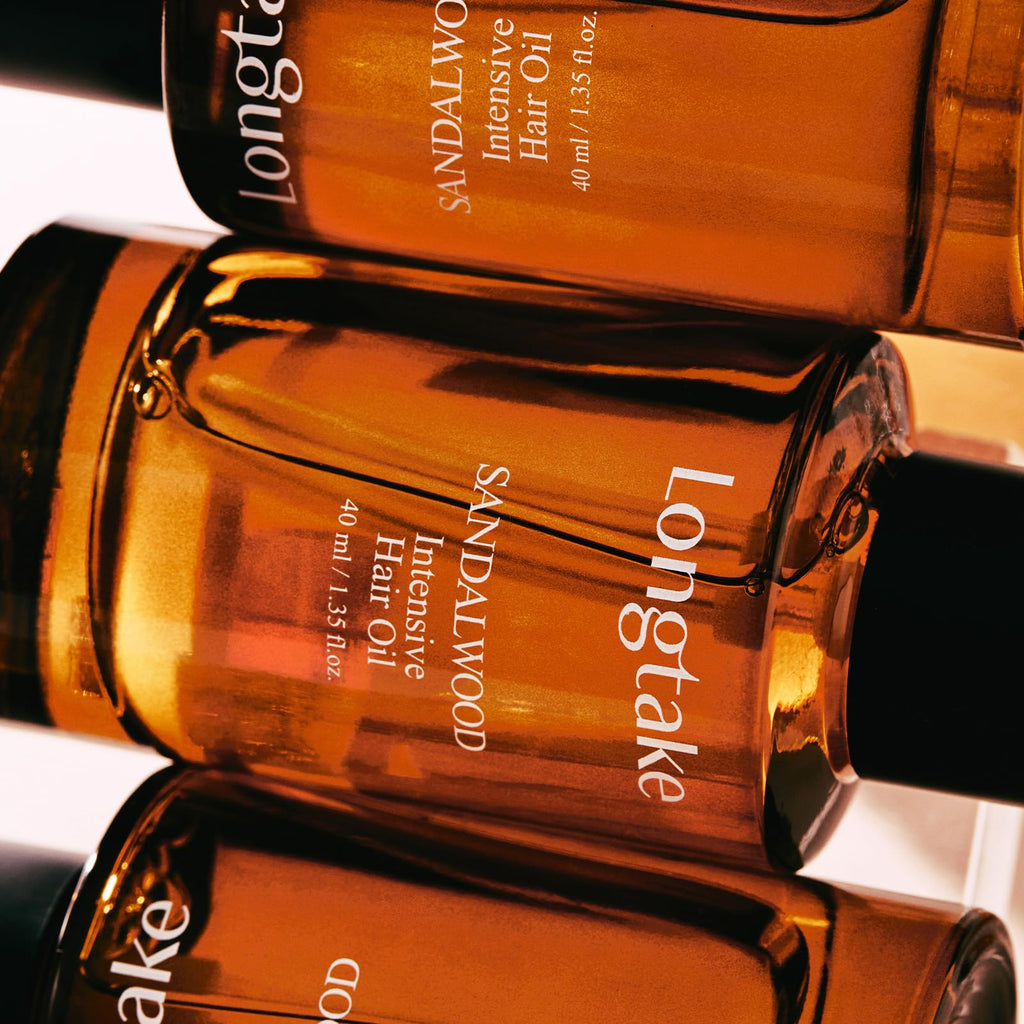 LONGTAKE Sandalwood Intensive Hair Oil 40ml – Heat Protection, Anti-Frizz, Split End Repair | All Hair Types