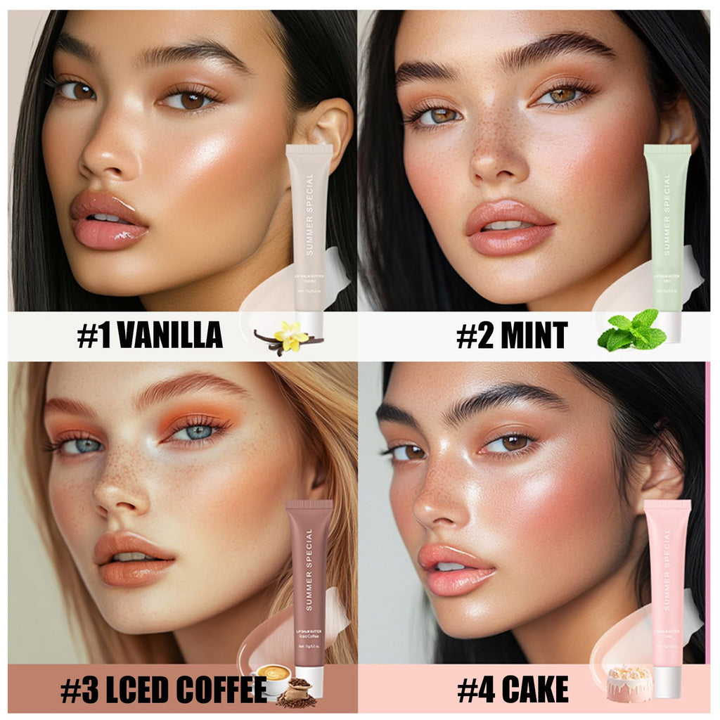 Loobexery 4 Pcs Summer Special Lip Butter Balm – Hydrating Natural Lip Care