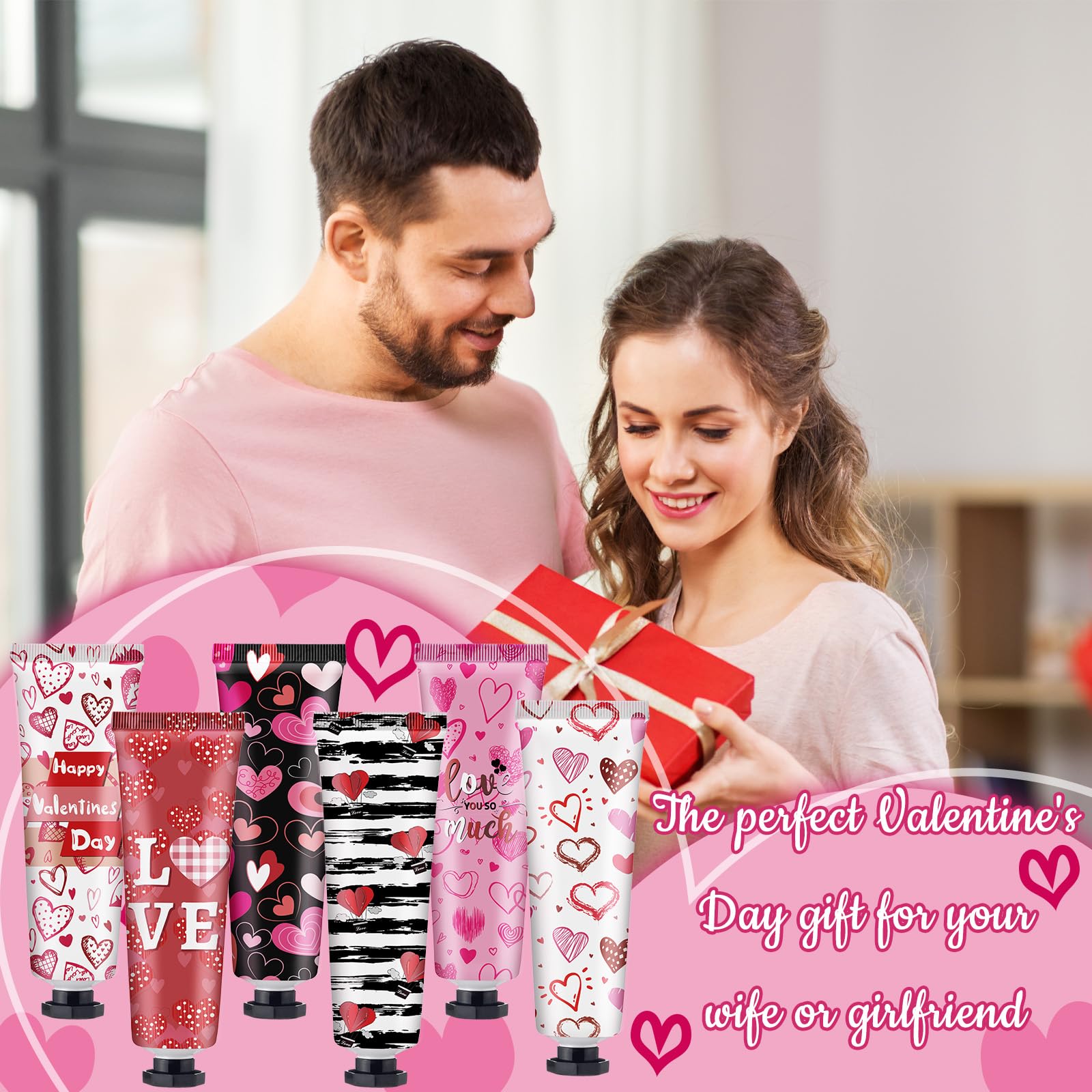Loopeer 24-Set Valentine's Day Hand Cream & Lip Balm Bulk Gifts — Galentine's Day & Wedding Favors (30 ml)