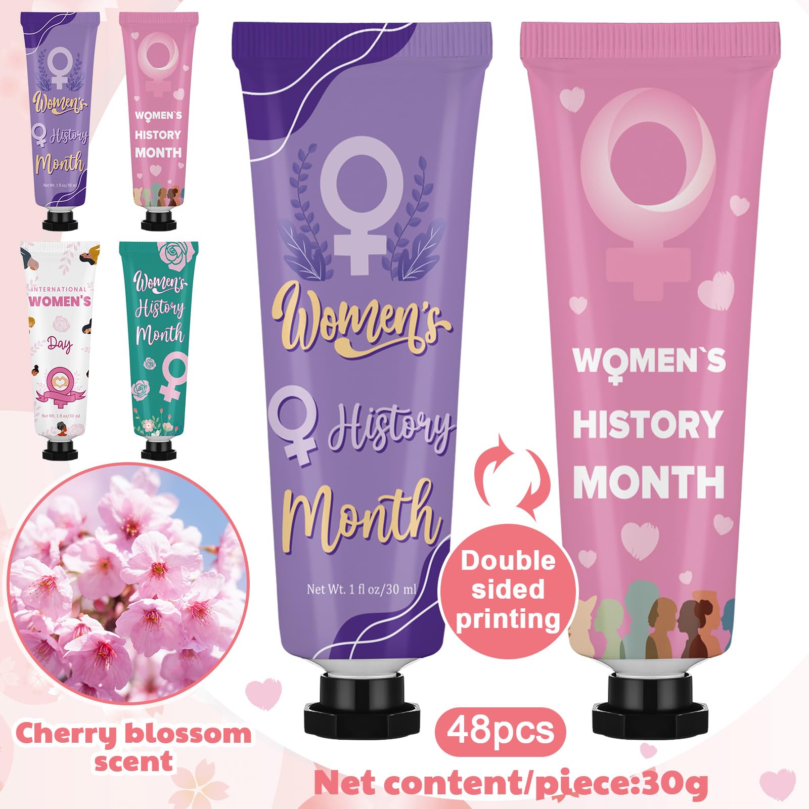 Loopeer 48-Piece Womens History Month Hand Cream Gift Set Bulk Travel-Size 30ml