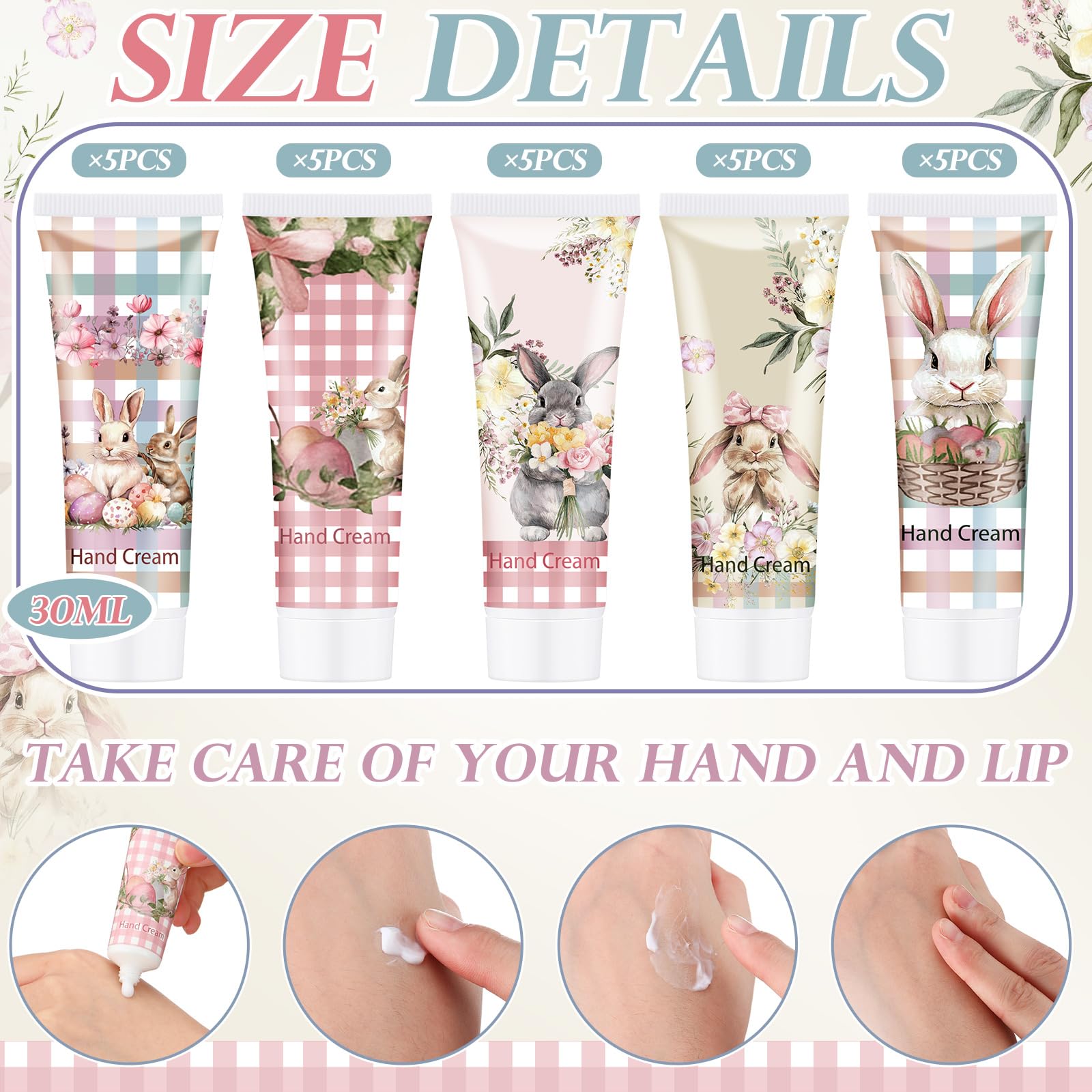 Loopeer 25-Pack Easter Hand Cream Gift Set | Travel-Size 30ml Bunny-Themed Party Favors