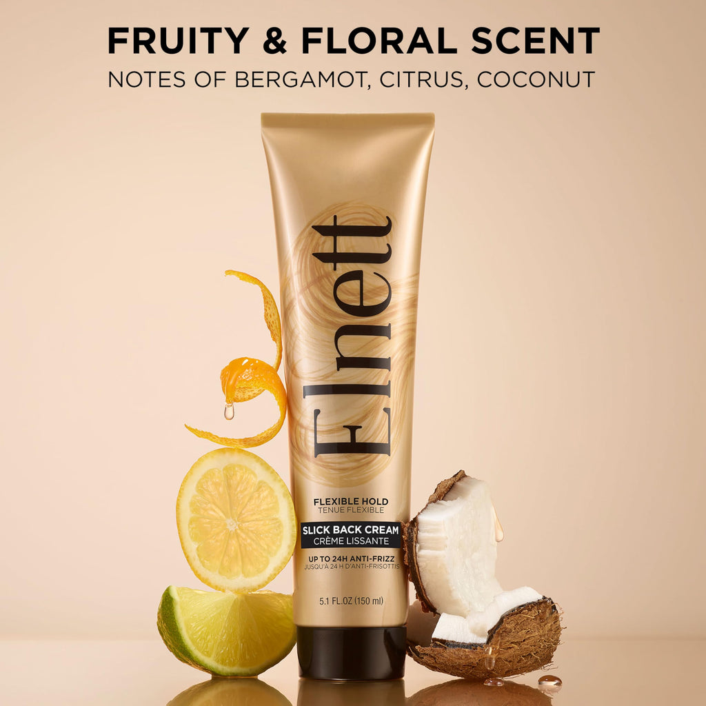 L'Oreal Paris Elnett Slick Back Styling Cream – 24HR Brushable Hold, Frizz Control & Shine