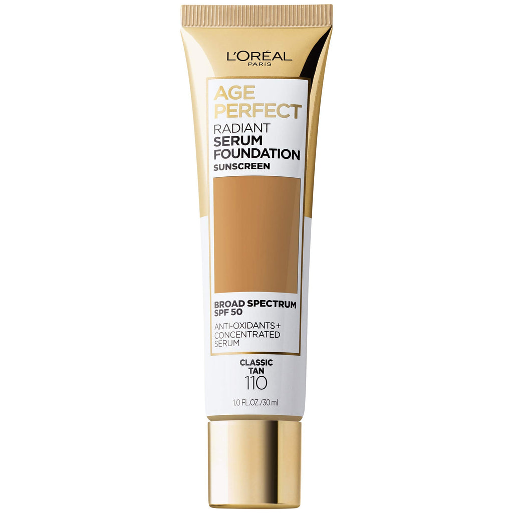 L'Oreal Paris Age Perfect Radiant Serum Foundation SPF 50 – Classic Tan (1 oz)