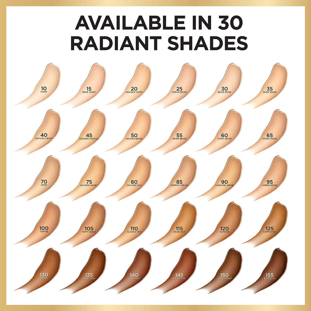 L'Oreal Paris Age Perfect Radiant Serum Foundation SPF 50 – Toffee, 1 oz