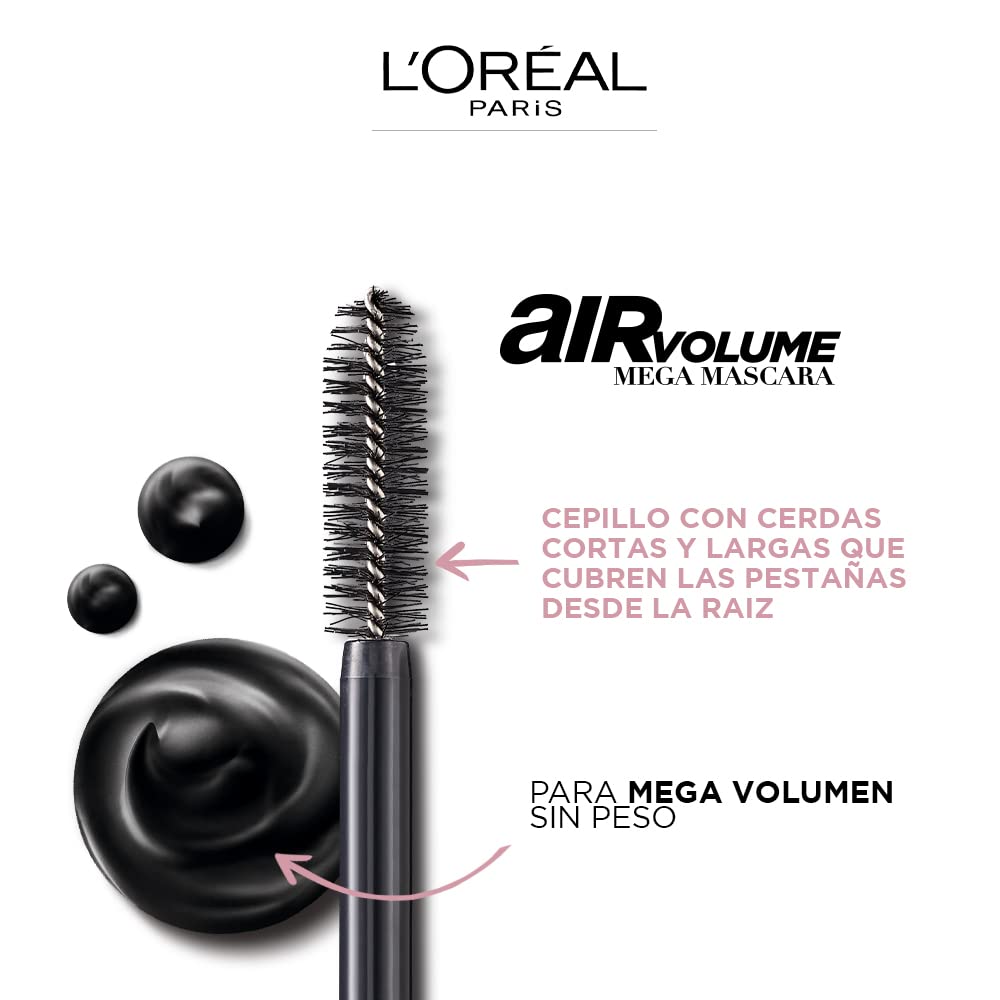 L'Oreal Paris Air Volume Mega Mascara – Lightweight, Long-Lasting Mega Volume Mascara (0.3 fl oz)