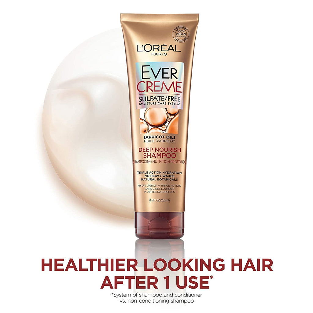 L'Oreal Paris EverCreme Deep Nourish Shampoo – Sulfate-Free, 8.5 oz x 2