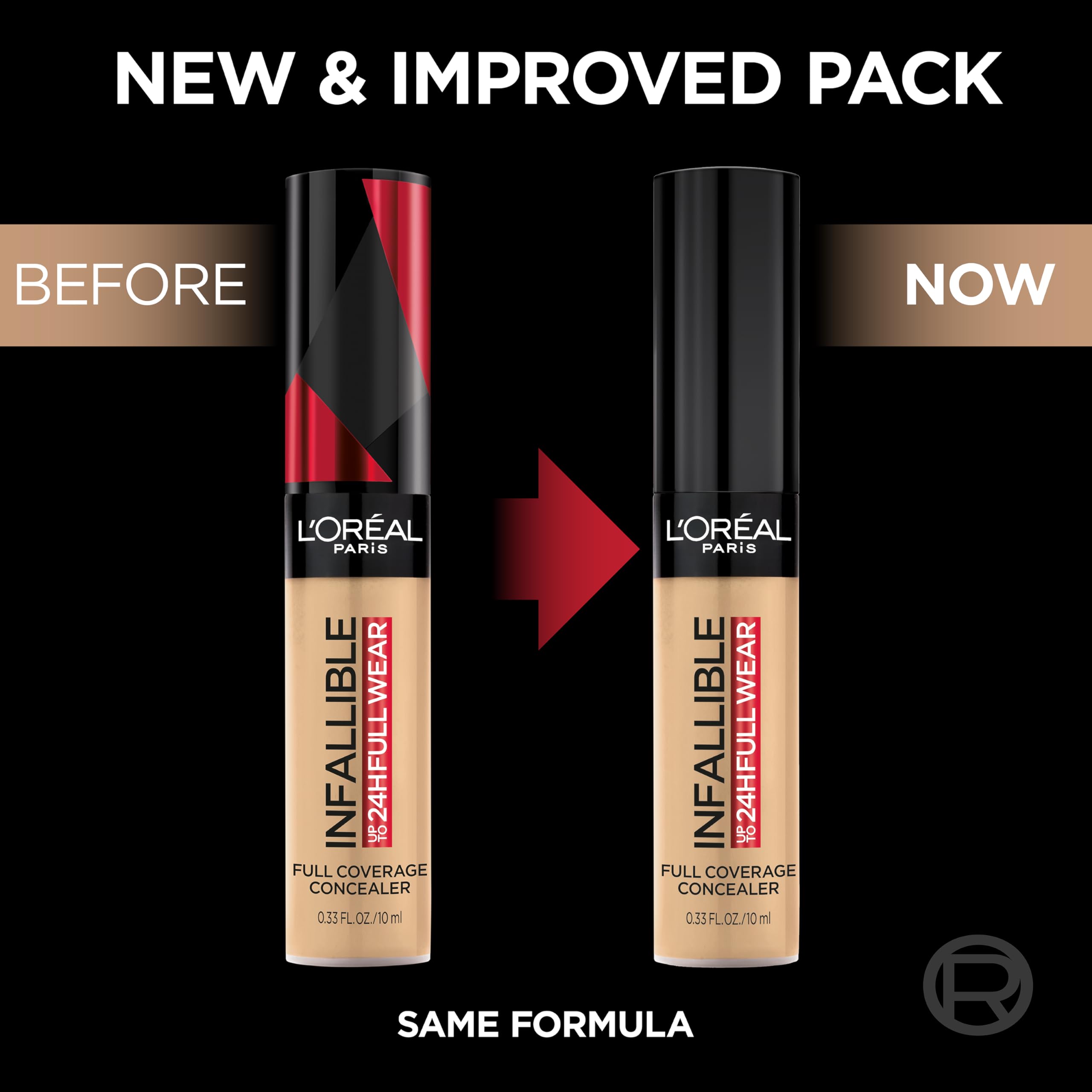 L'Oréal Paris Infallible Full Wear Waterproof Matte Concealer – Full Coverage, Oatmeal, 0.33 oz