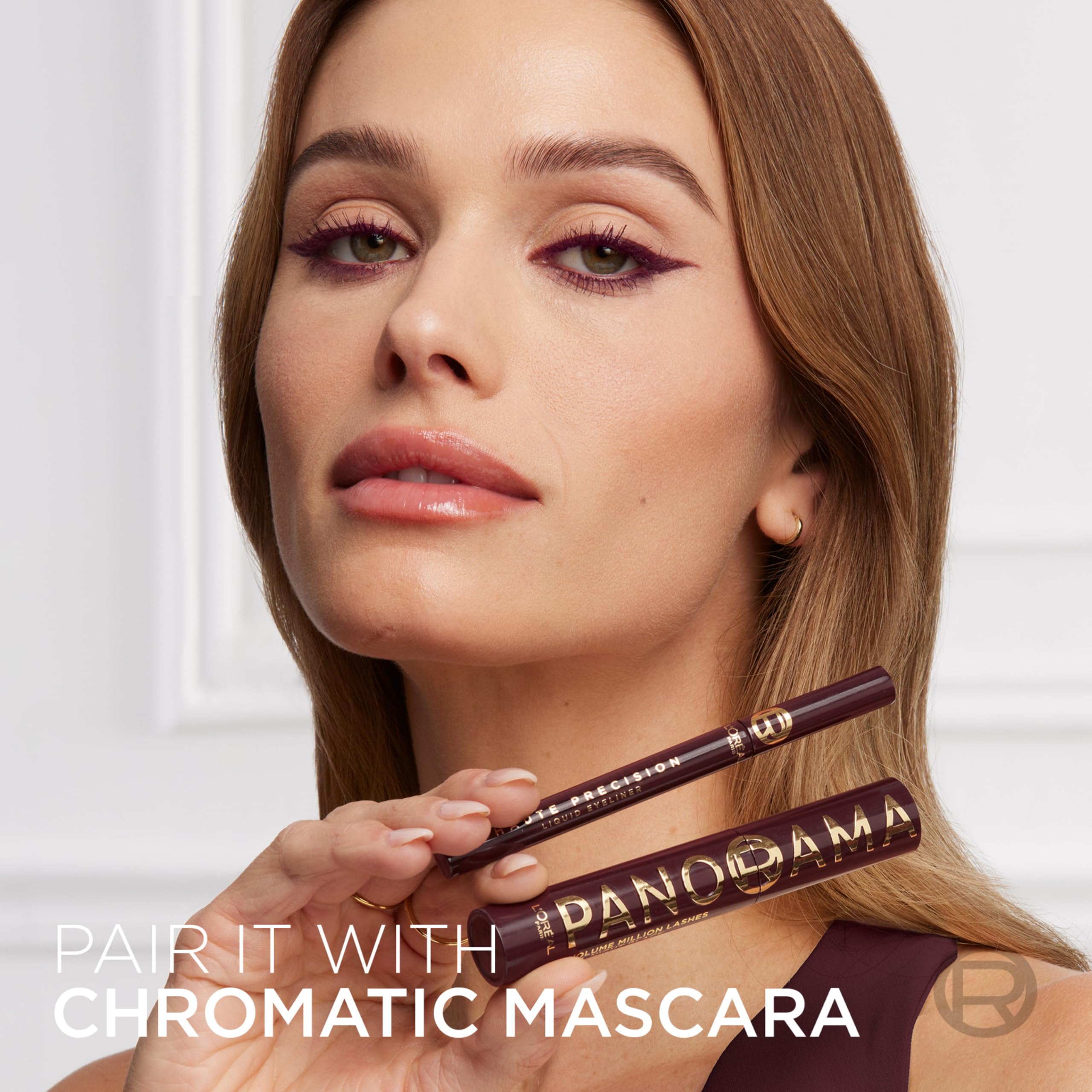 L'Oreal Paris Haute Precision Waterproof Liquid Eyeliner – 0.01mm Micro-Tip, 28HR Wear, Burgundy Cashmere