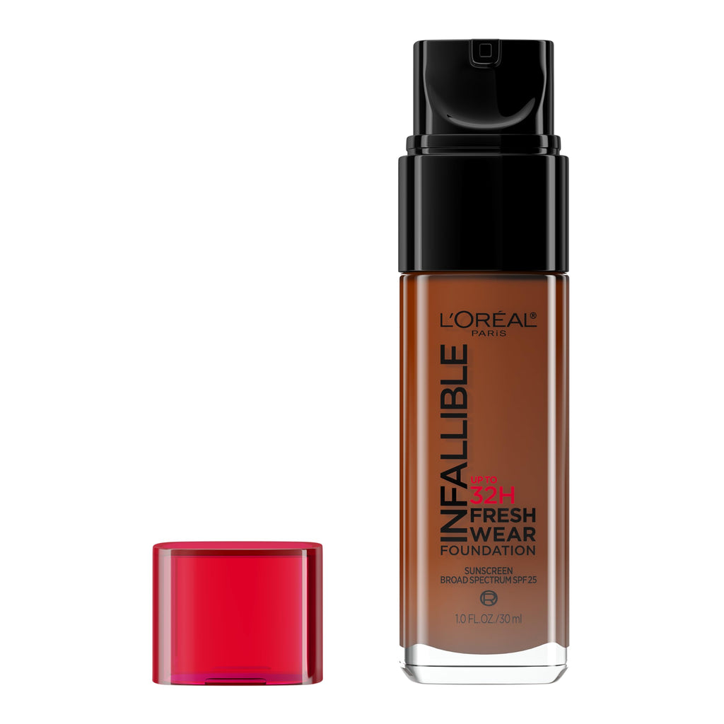 L'Oreal Paris Infallible Fresh Wear Foundation 530 Deep Amber – Lightweight, Longwear, SPF 25, 1 oz