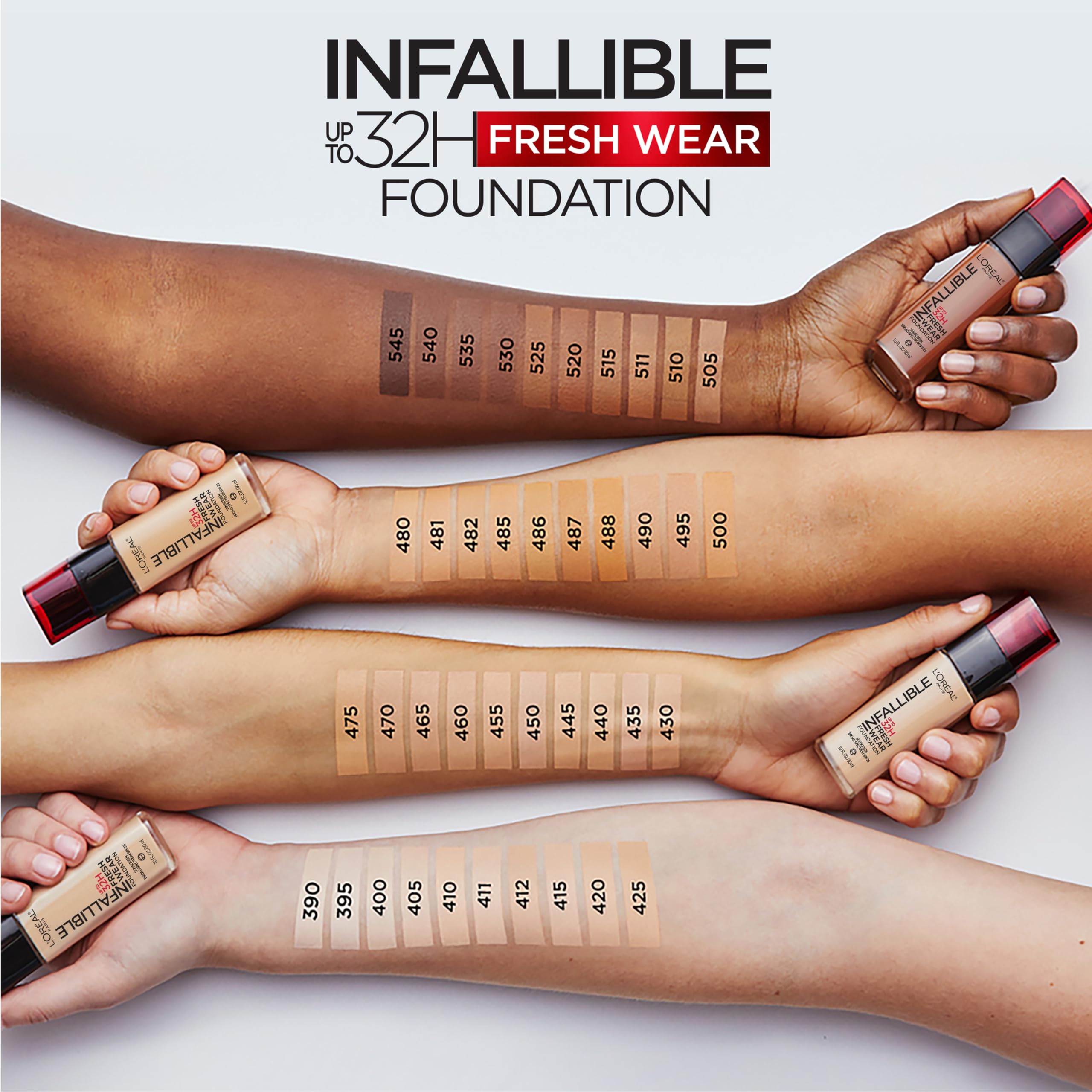 L'Oreal Paris Infallible Fresh Wear Foundation 530 Deep Amber – Lightweight, Longwear, SPF 25, 1 oz