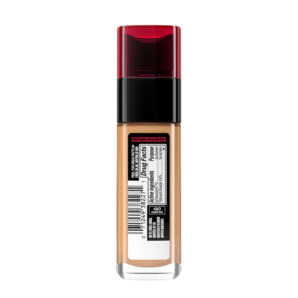 L'Oreal Paris Infallible Fresh Wear Foundation — Up to 32 Hour, Radiant Sand, SPF 25, 1 Fl Oz