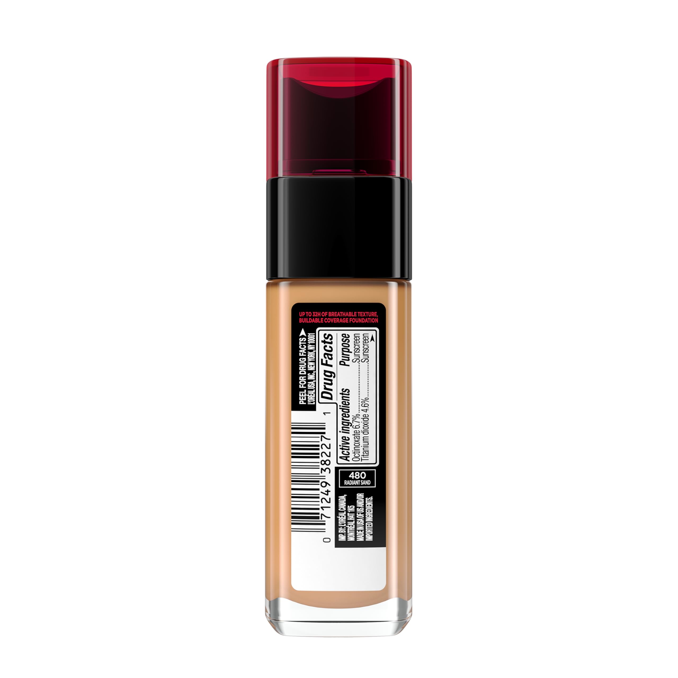 L'Oreal Paris Infallible Fresh Wear Foundation — Up to 32 Hour, Radiant Sand, SPF 25, 1 Fl Oz