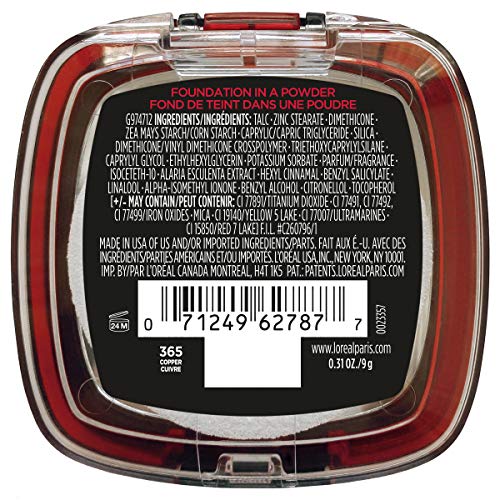 L'Oreal Paris Infallible Fresh Wear Foundation in Powder – Up to 24H Wear, Waterproof, Copper, 0.31 oz.