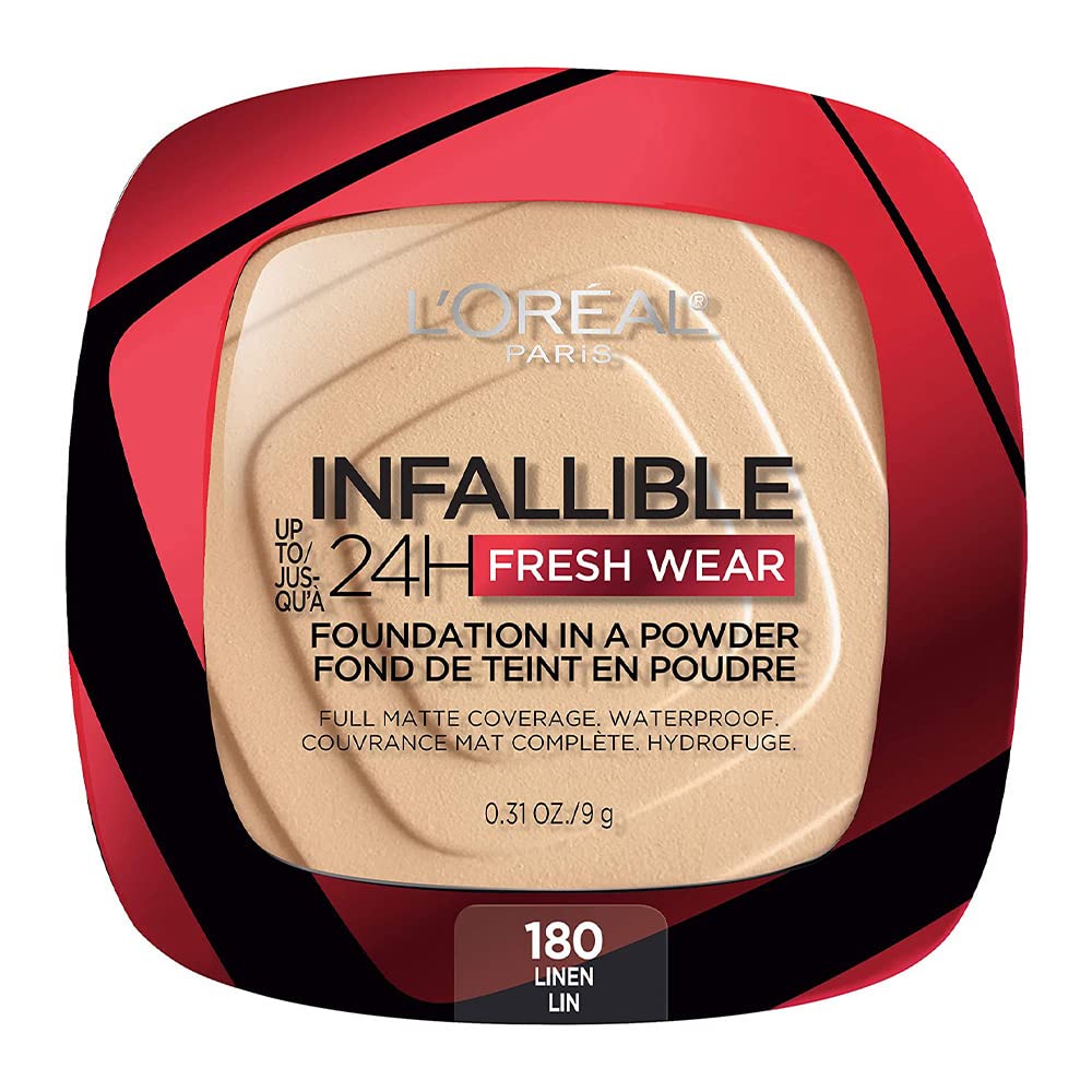L'Oreal Paris Infallible Fresh Wear Foundation Powder Linen — Up to 24H Matte, Waterproof