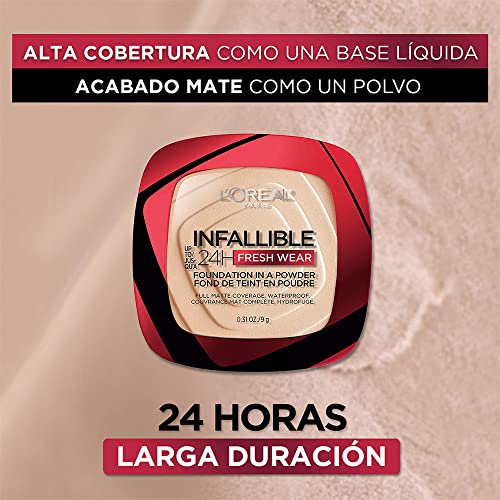 L'Oreal Paris Infallible Fresh Wear Foundation Powder Linen — Up to 24H Matte, Waterproof