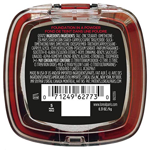 L'Oréal Paris Infallible Fresh Wear Foundation in a Powder – 24H Wear, Waterproof, Pearl, 0.31 oz