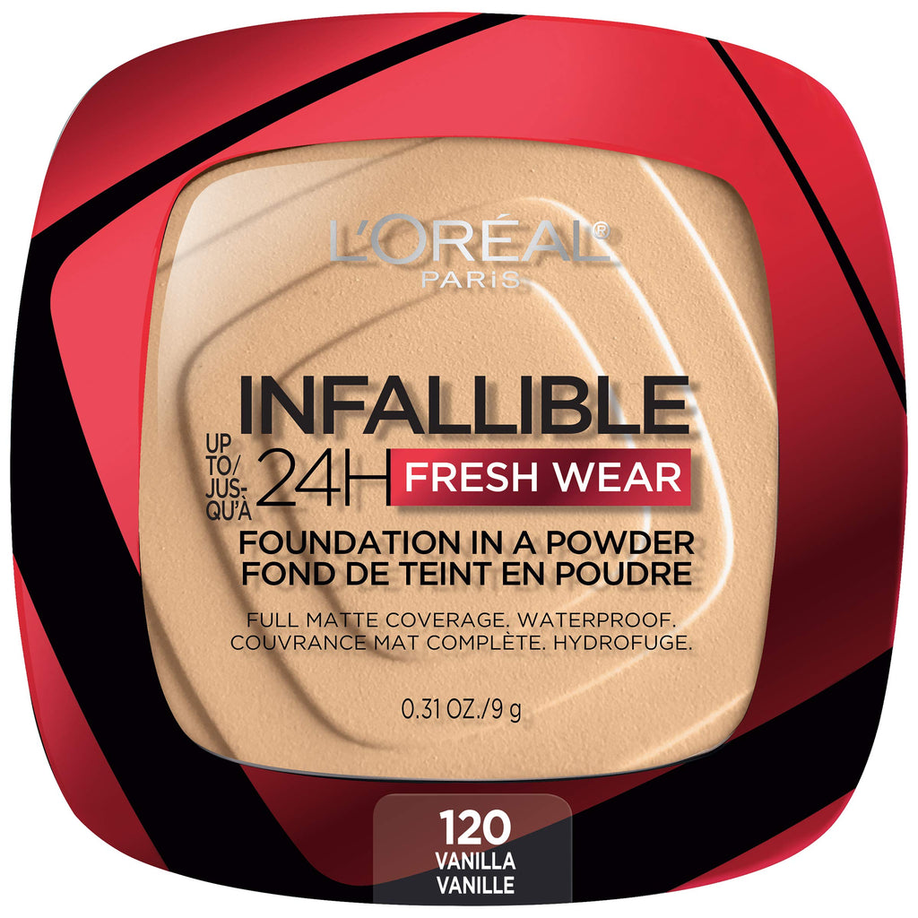 L'Oreal Paris Infallible Fresh Wear Foundation Powder – Up to 24H Matte, Waterproof, Vanilla