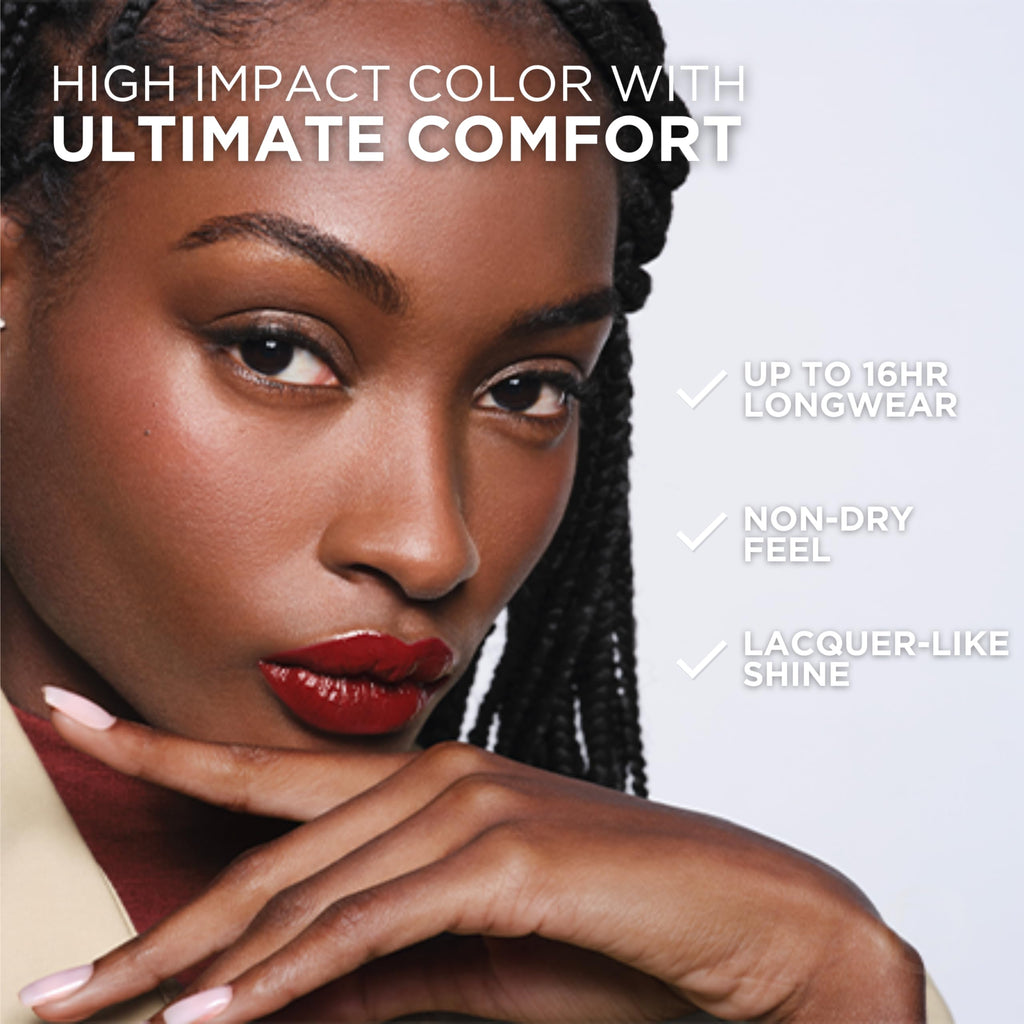 L'Oreal Paris Infallible Lacque Resistance Liquid Lipstick in Paris Sunset – 16HR Lacquer Shine, Transfer-Proof