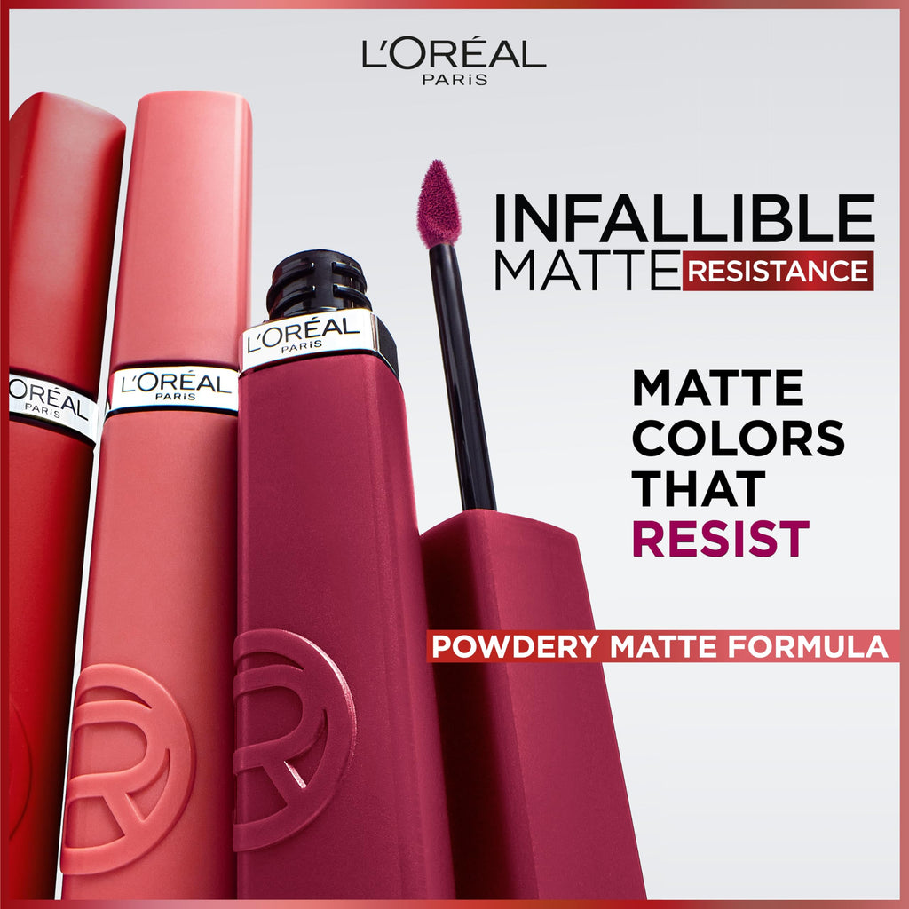 L'Oreal Paris Infallible Matte Resistance Liquid Lipstick Major Crush 120 — Up to 16 Hour Wear