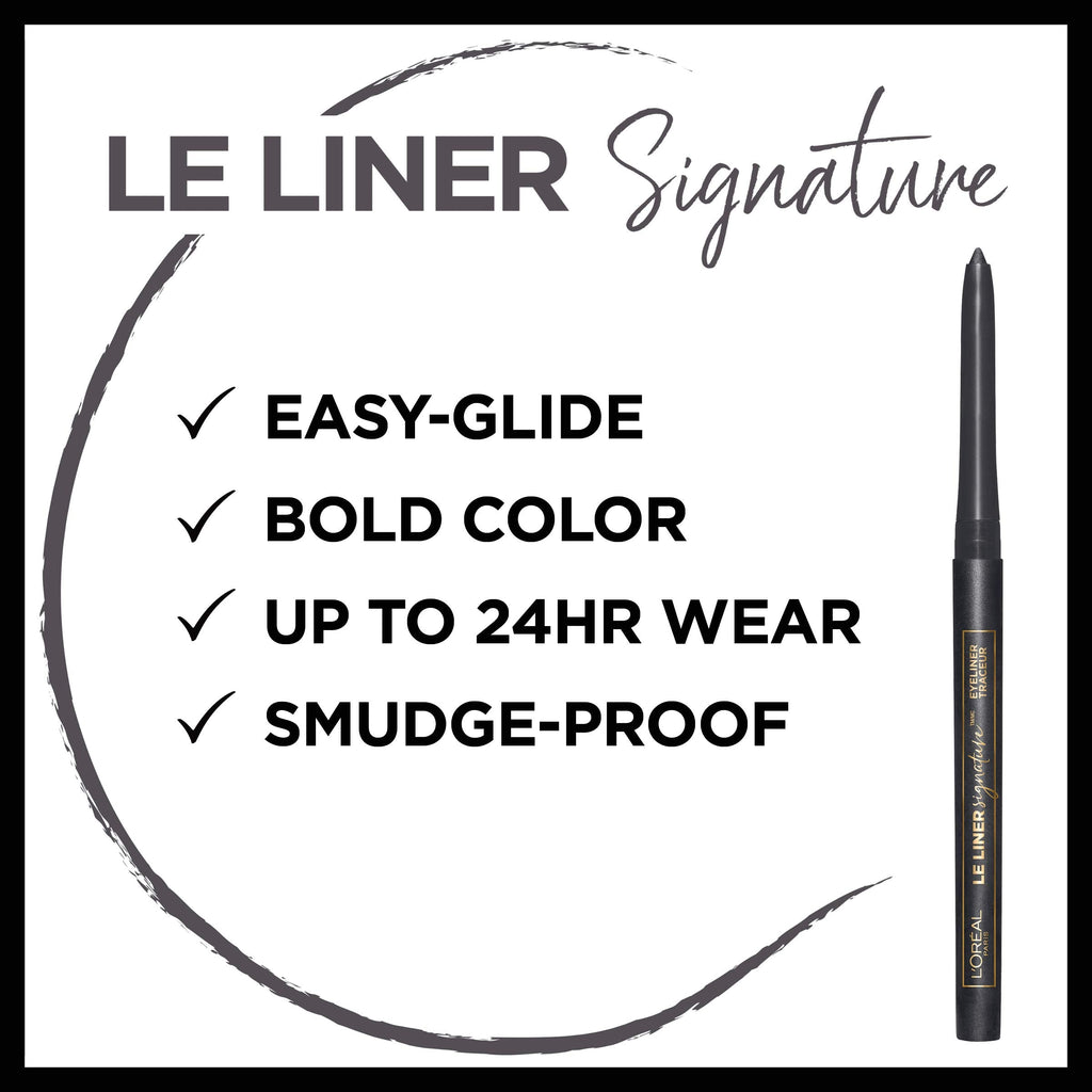 L'Oreal Paris Le Liner Signature Mechanical Eyeliner – Taupe Grey Tweed, Easy-Glide, Waterproof, 24Hr Wear