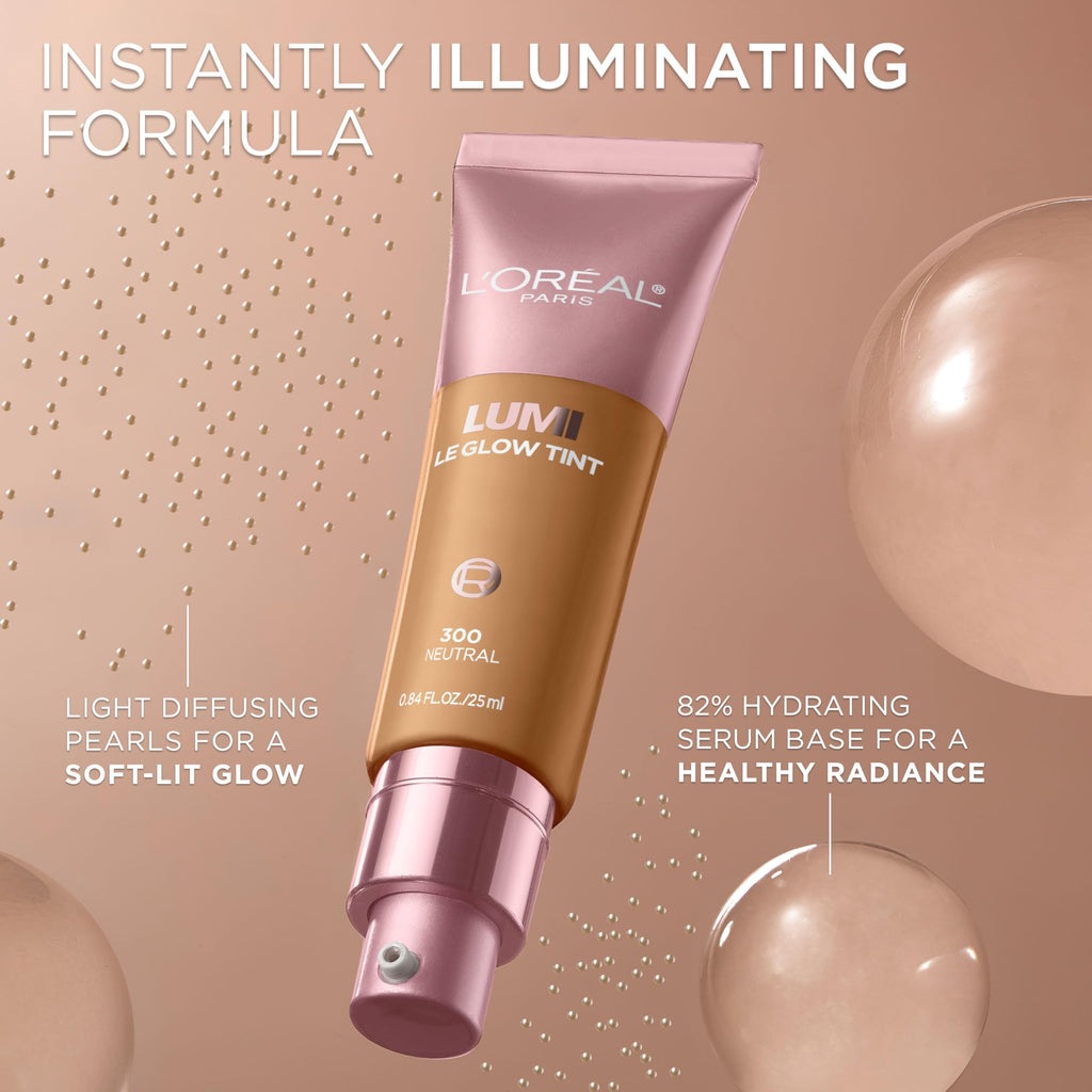 L'Oreal Paris Lumi Le Glow Tint | Lightweight Water-Based Tint with Buildable Coverage