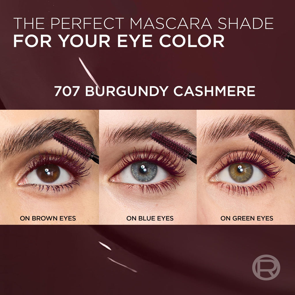 L'Oreal Paris Panorama Mascara Burgundy – Volumizing & Lengthening, 24-Hour Wear, Smudge-Resistant