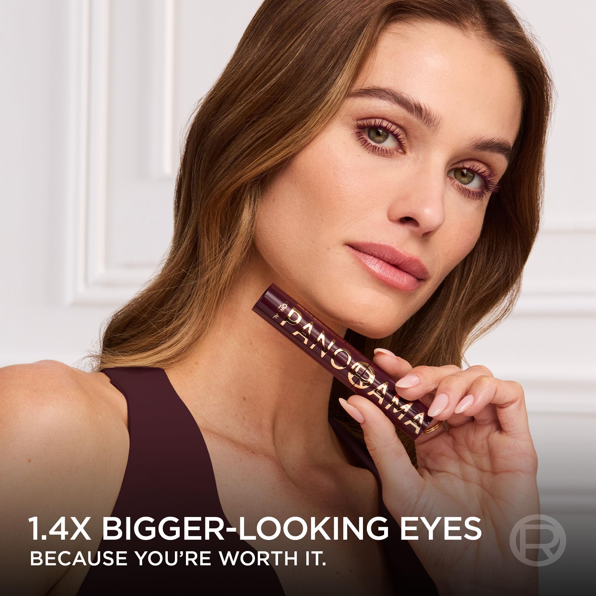 L'Oreal Paris Panorama Mascara Burgundy – Volumizing & Lengthening, 24-Hour Wear, Smudge-Resistant