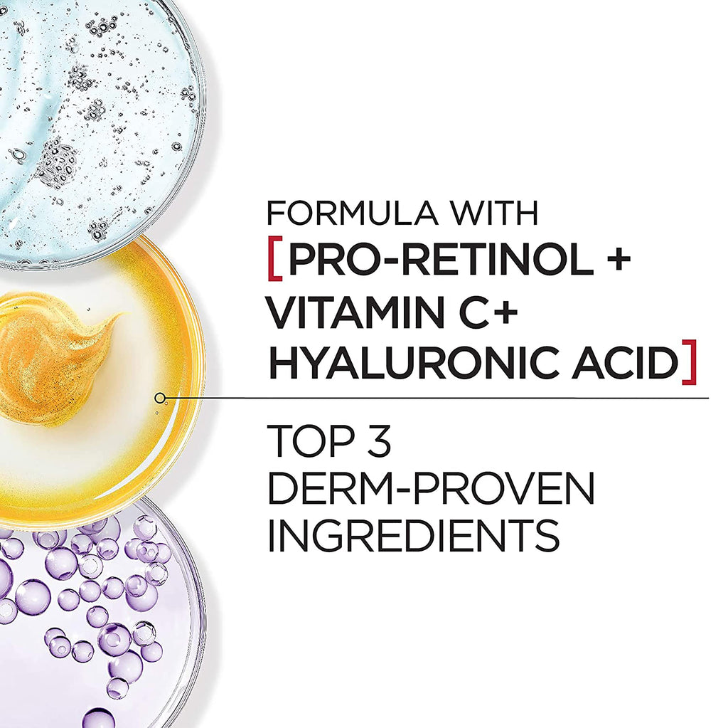 L'Oreal Paris Revitalift Triple Power Anti-Aging Eye Cream, Pro Retinol, Hyaluronic Acid & Vitamin C, 0.5 fl oz